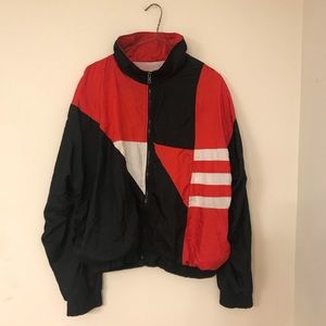 Vintage 1980 Red Color-block Windbreaker Jacket